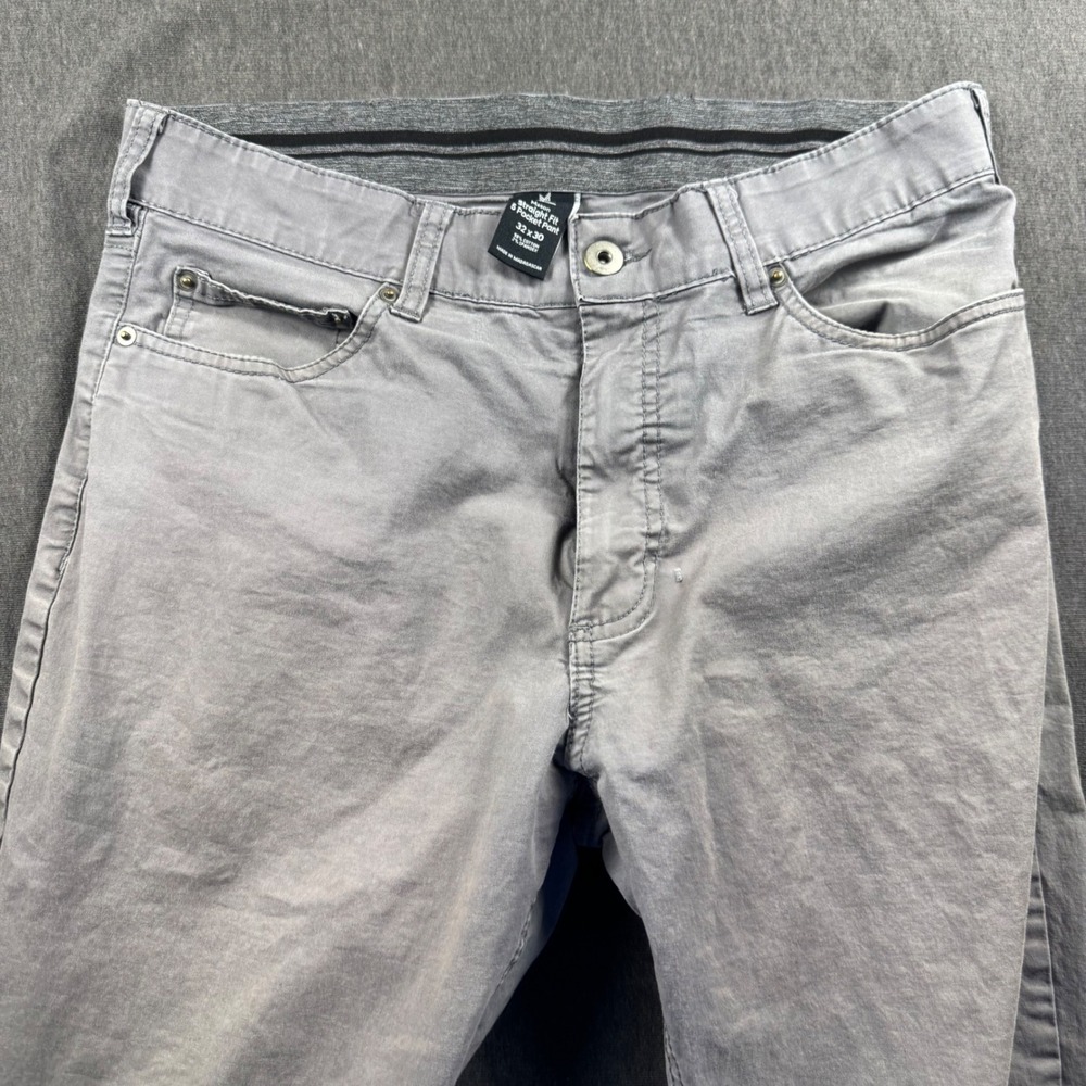 Members Mark Mason Straight Fit 5 Pocket Pant Grey 32x30 Cotton Spandex Stretch